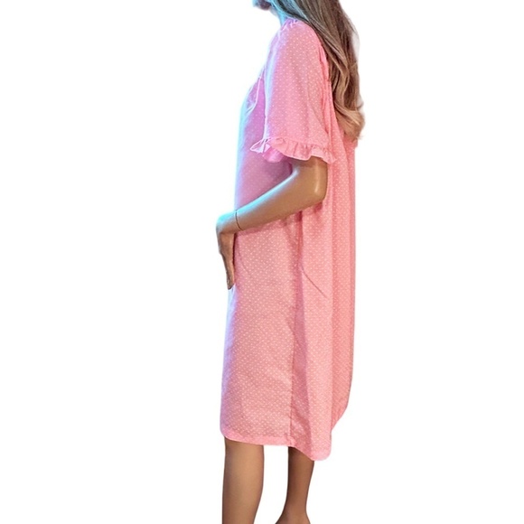 Vintage LAZY LIFE House Dress Robe Housecoat Ruffles Snaps Polka-Dot NWOT - Picture 12 of 16